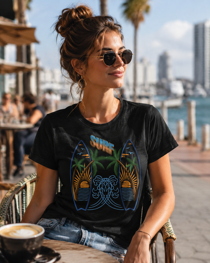 Surf Graphic T-Shirt — Surf Design Unisex Jersey Short Sleeve Tee