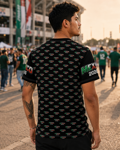 Mexico Soccer Señora de Guadalupe All-Over Print Tee — 2026 Mexican Pride Futbol Fan Shirt