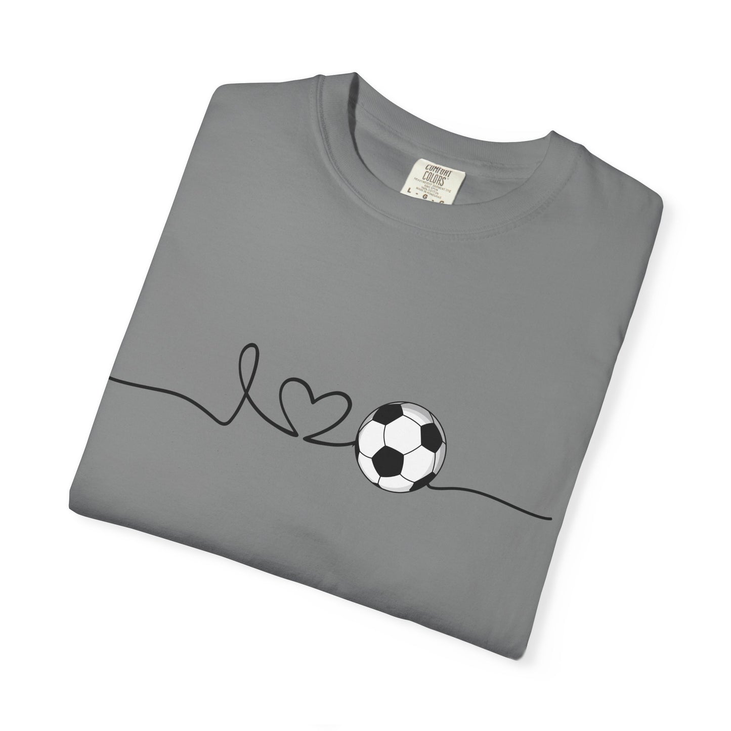Soccer Heartbeat T-Shirt — Minimalist Line Art Graphic Tee for Soccer Lovers
