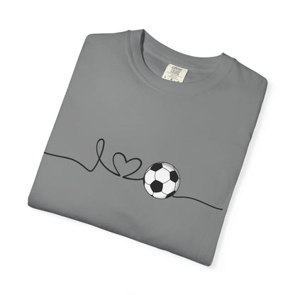 Soccer Heartbeat T-Shirt — Minimalist Line Art Graphic Tee for Soccer Lovers