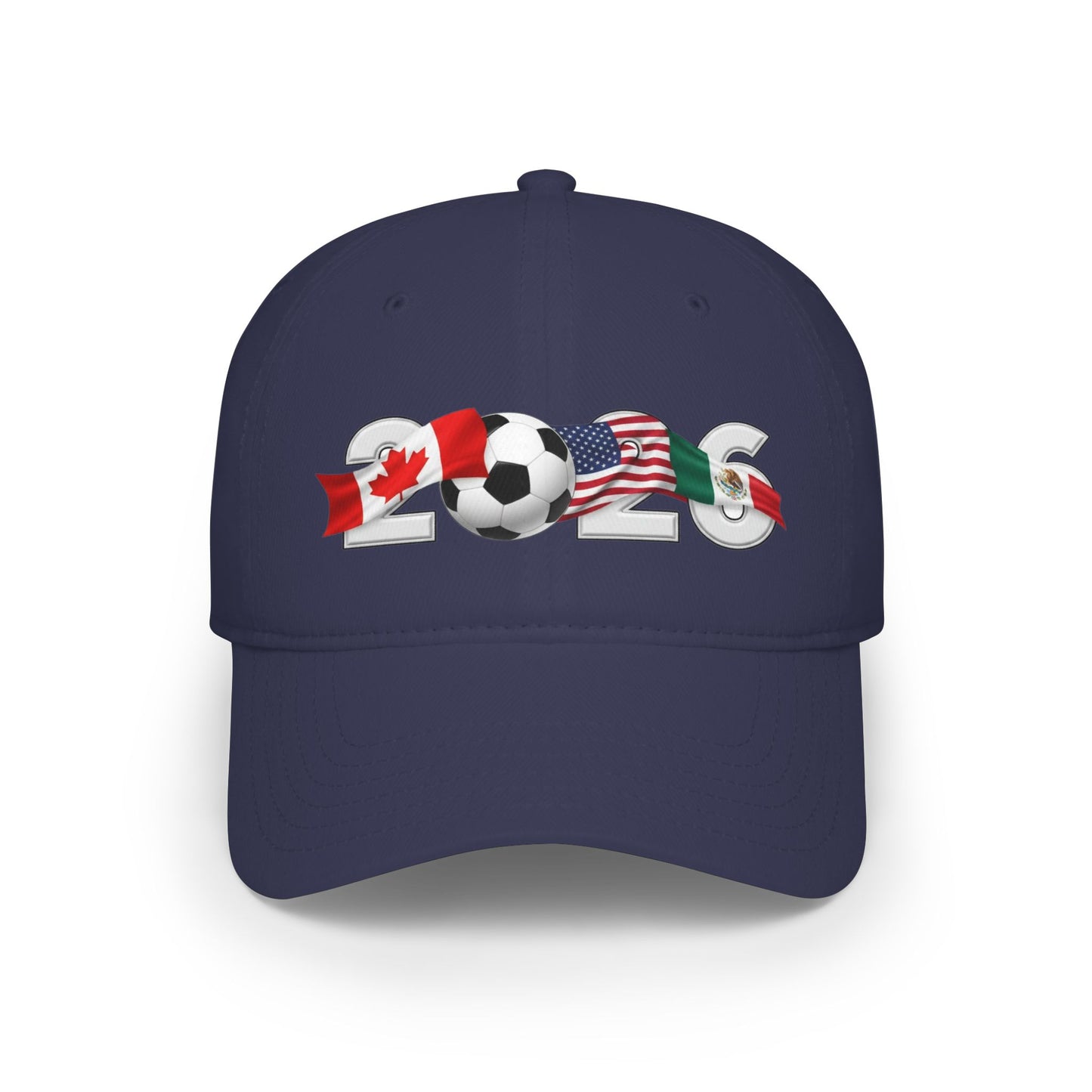 2026 North America Soccer Flag Baseball Cap — USA Canada Mexico Adjustable Dad Hat