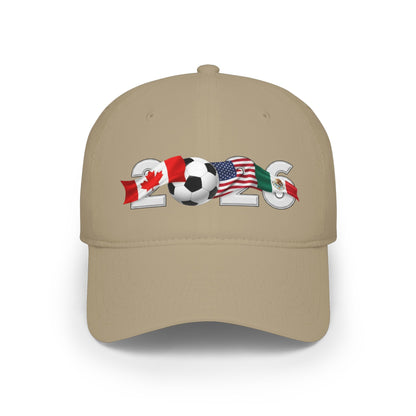 2026 North America Soccer Flag Baseball Cap — USA Canada Mexico Adjustable Dad Hat