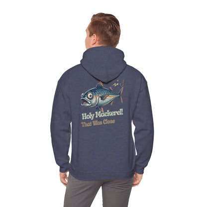 Holy Mackerel Fishing Hoodie — Retro Funny Angler Pullover Sweatshirt
