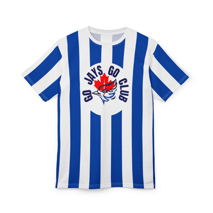 Striped Go Jays Club Tee — Blue & White Fan Shirt