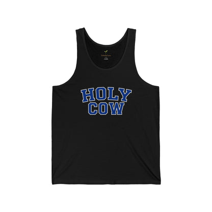 Holy Cow Tank Top — Funny Collegiate Varsity Style Sleeveless Shirt