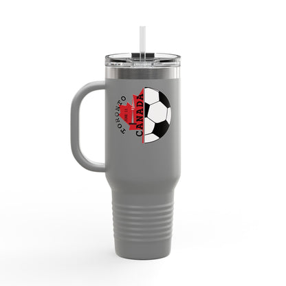 Toronto Soccer Maple Leaf 40oz Insulated Travel Mug with Handle & Straw