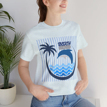 Beach Dolphin Wave T-Shirt — Palm Tree Ocean Graphic Tee
