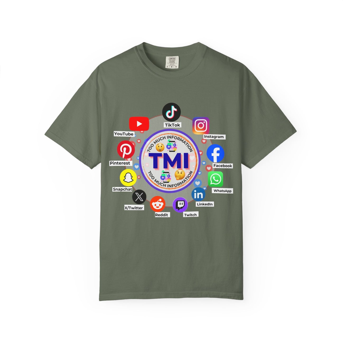 TMI (Too Much Information) Funny Graphic T-Shirt — Sarcastic Social Media Satire