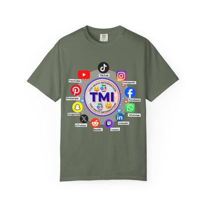 TMI (Too Much Information) Funny Graphic T-Shirt — Sarcastic Social Media Satire