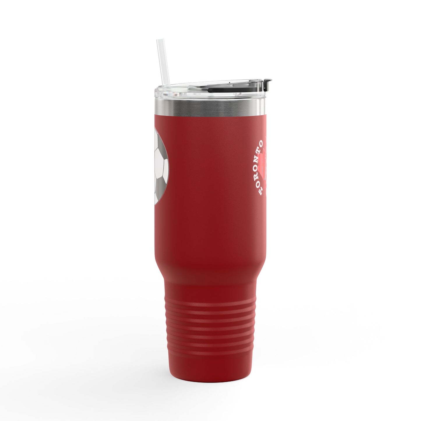 Toronto Soccer Maple Leaf 40oz Insulated Travel Mug with Handle & Straw