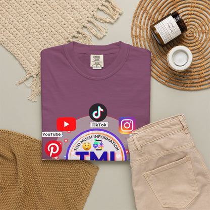 TMI (Too Much Information) Funny Graphic T-Shirt — Sarcastic Social Media Satire