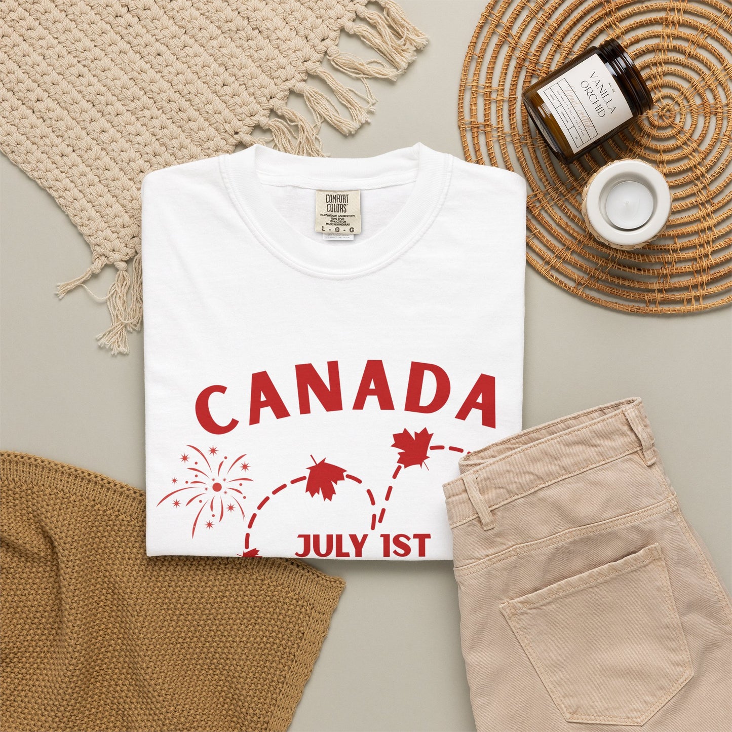 Canada Heart July 1st Day T-Shirt | Canada Day Fireworks Tee