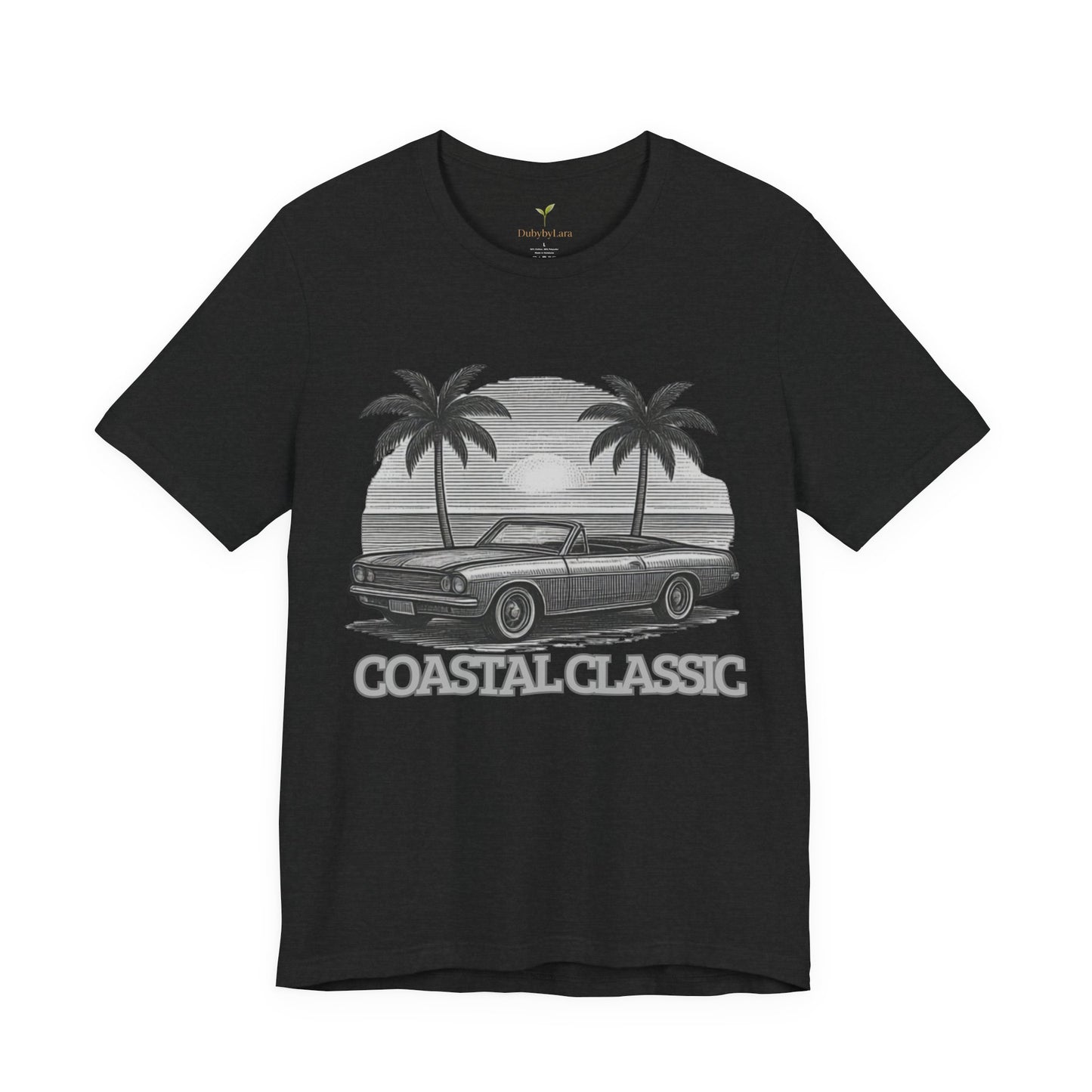 Vintage Convertible Beach T-Shirt — Retro Palm Tree Muscle Car Tee