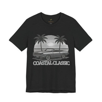 Vintage Convertible Beach T-Shirt — Retro Palm Tree Muscle Car Tee