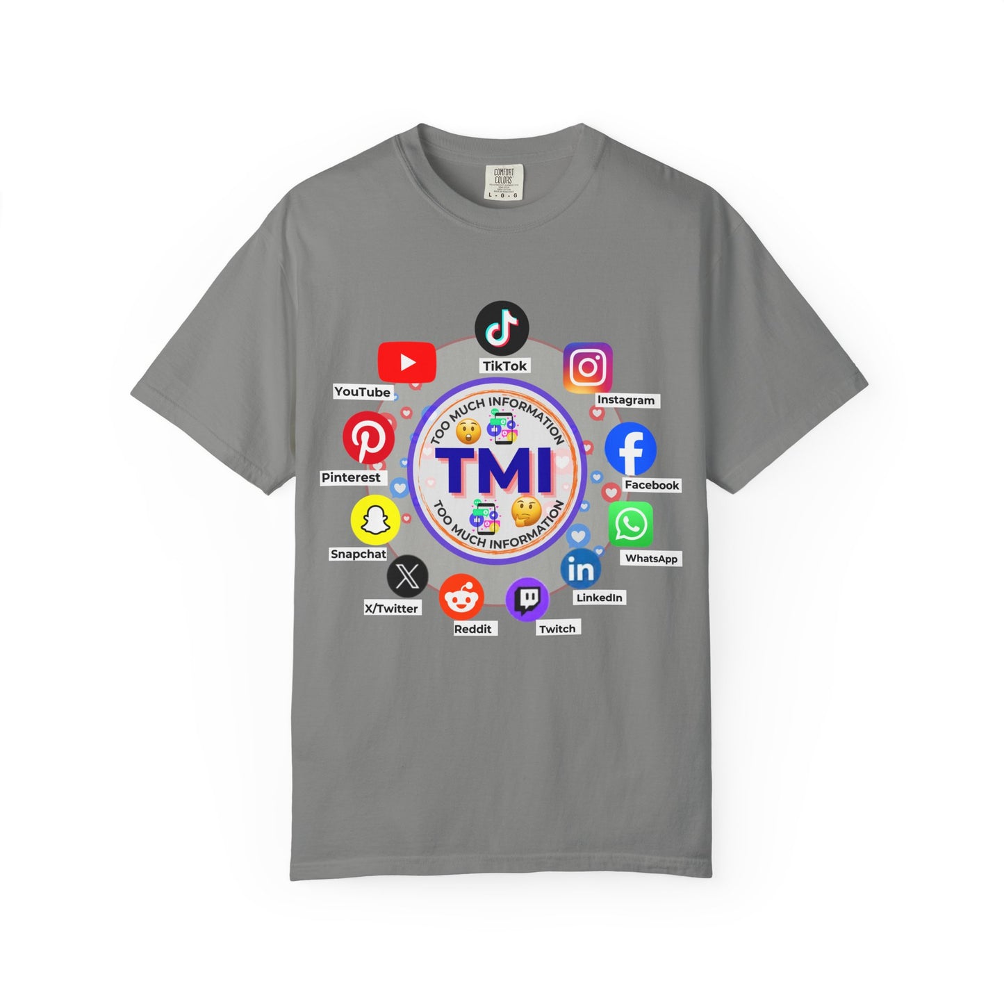 TMI (Too Much Information) Funny Graphic T-Shirt — Sarcastic Social Media Satire