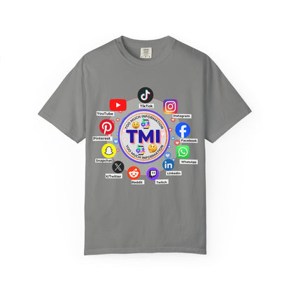 TMI (Too Much Information) Funny Graphic T-Shirt — Sarcastic Social Media Satire