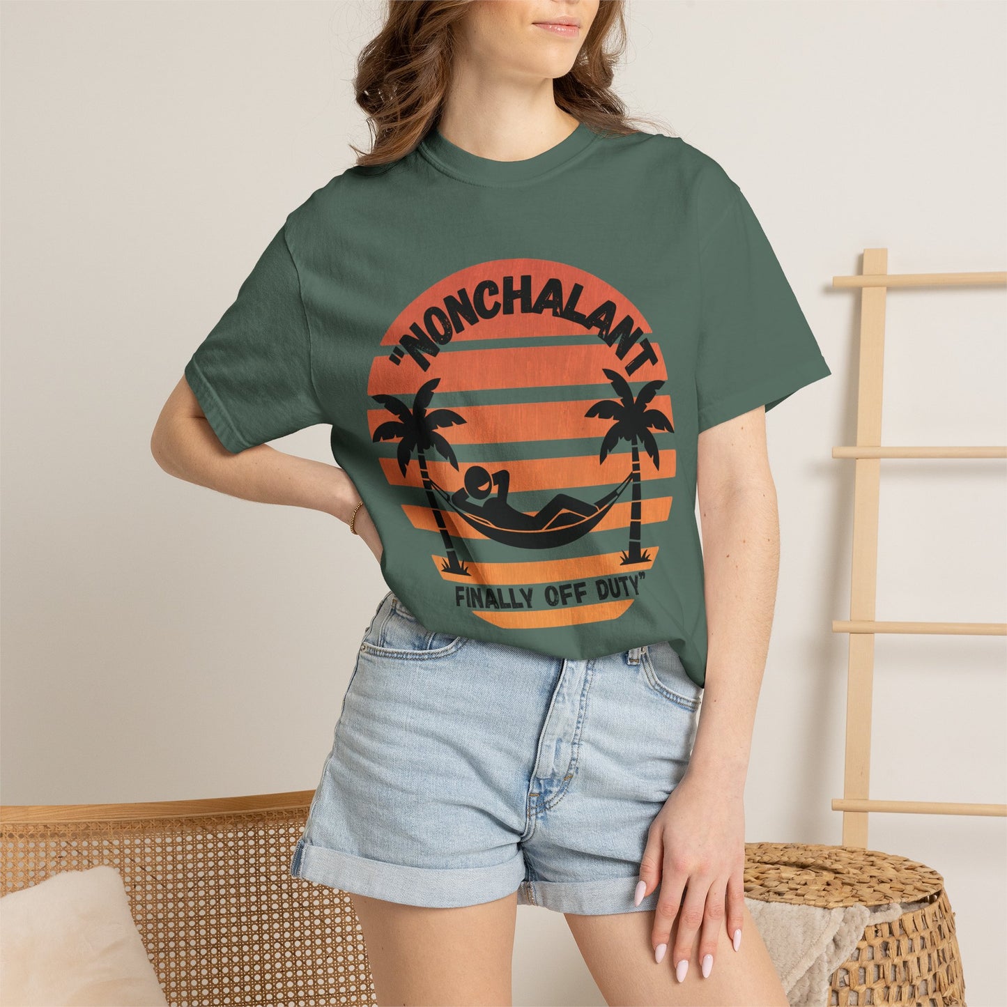 Finally Off Duty T-Shirt — Retro Palm Hammock Graphic Tee