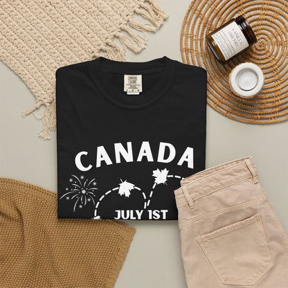 Canada Heart July 1st Day T-Shirt | Canada Day Fireworks Tee
