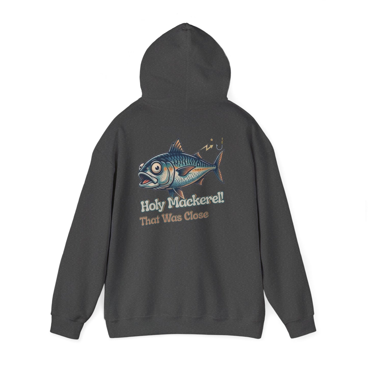 Holy Mackerel Fishing Hoodie — Retro Funny Angler Pullover Sweatshirt