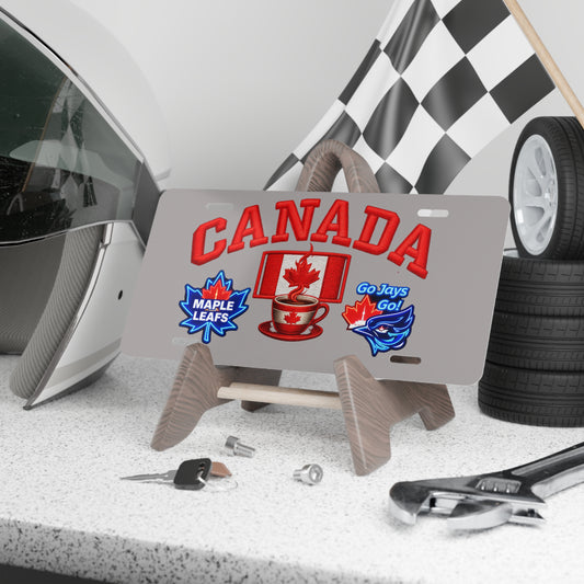 Canada Identity Vanity Plate — Maple Leafs & Blue Jays Logos with Canadian Flag