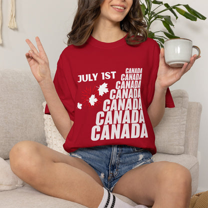 Canada Day Maple Leaf T-Shirt — Patriotic July 1st Celebration Tee
