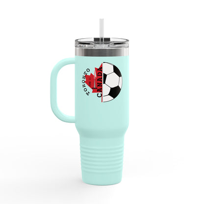 Toronto Soccer Maple Leaf 40oz Insulated Travel Mug with Handle & Straw