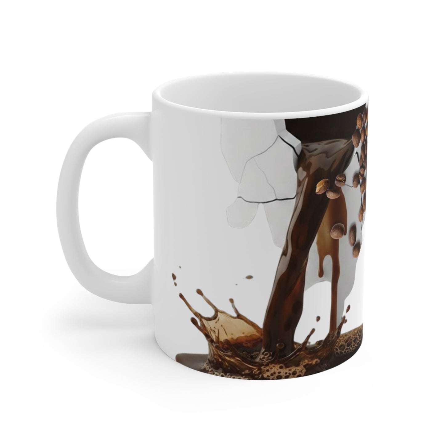Pouring Beans Ceramic Coffee Mug — 11/15/20oz Microwave & Dishwasher Safe