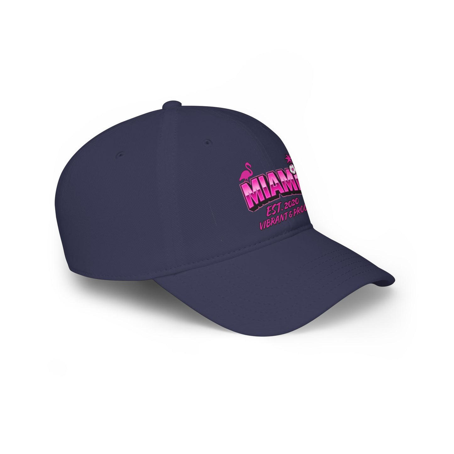 Miami Soccer Pink Flamingo Baseball Cap – Adjustable Cotton Dad Hat