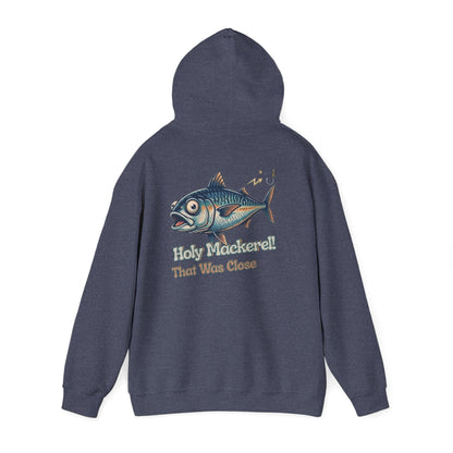 Holy Mackerel Fishing Hoodie — Retro Funny Angler Pullover Sweatshirt