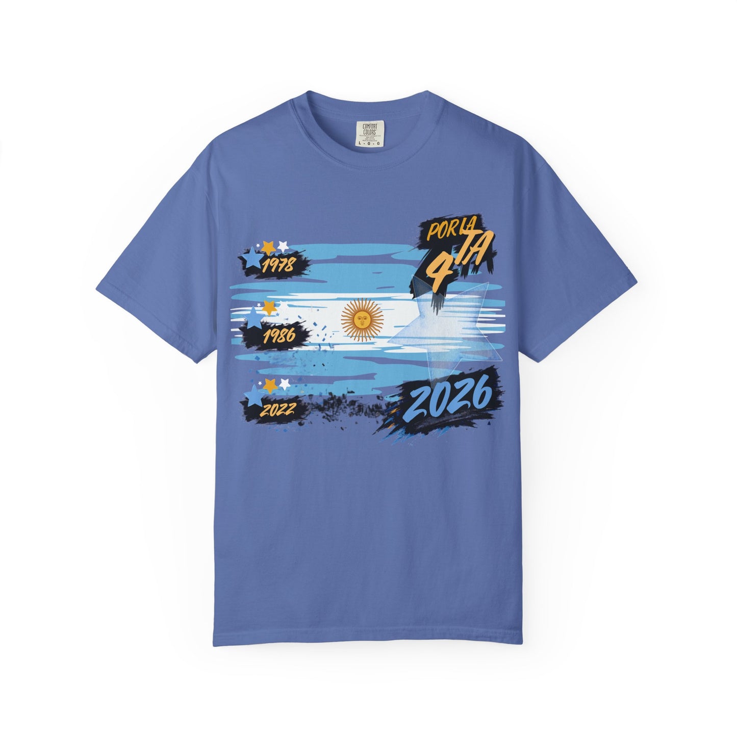 Por La 4ta Argentina Soccer Fan Shirt | Three Stars Heritage Football Tee