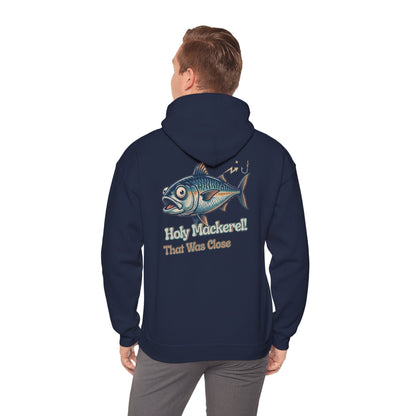 Holy Mackerel Fishing Hoodie — Retro Funny Angler Pullover Sweatshirt