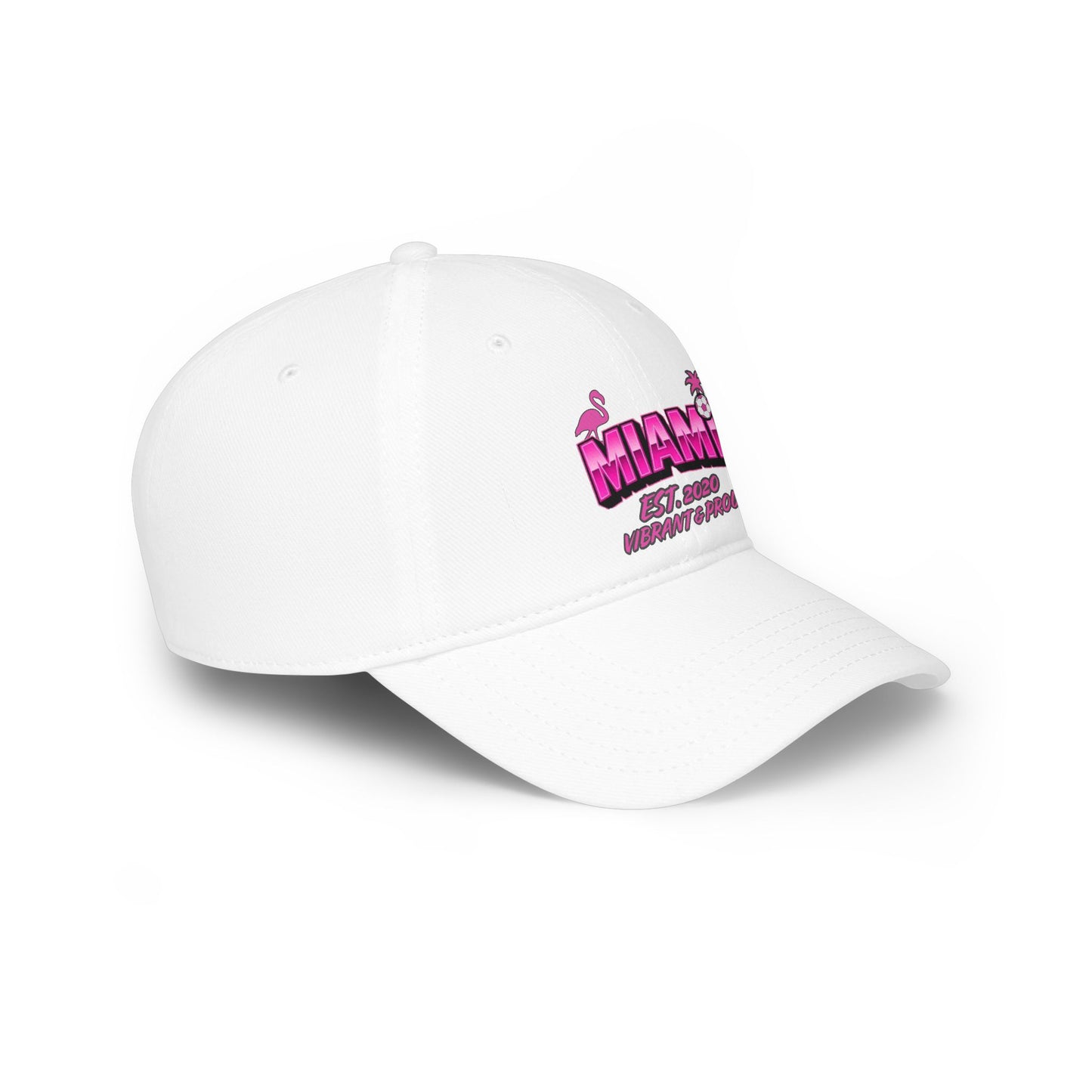 Miami Soccer Pink Flamingo Baseball Cap – Adjustable Cotton Dad Hat