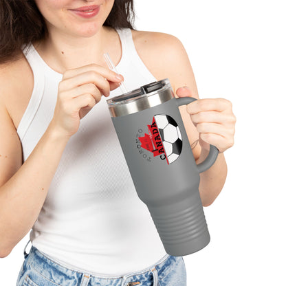 Toronto Soccer Maple Leaf 40oz Insulated Travel Mug with Handle & Straw