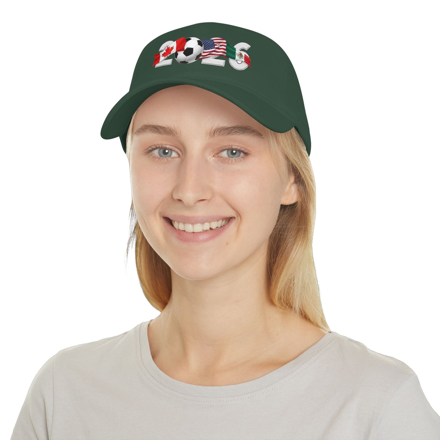 2026 North America Soccer Flag Baseball Cap — USA Canada Mexico Adjustable Dad Hat