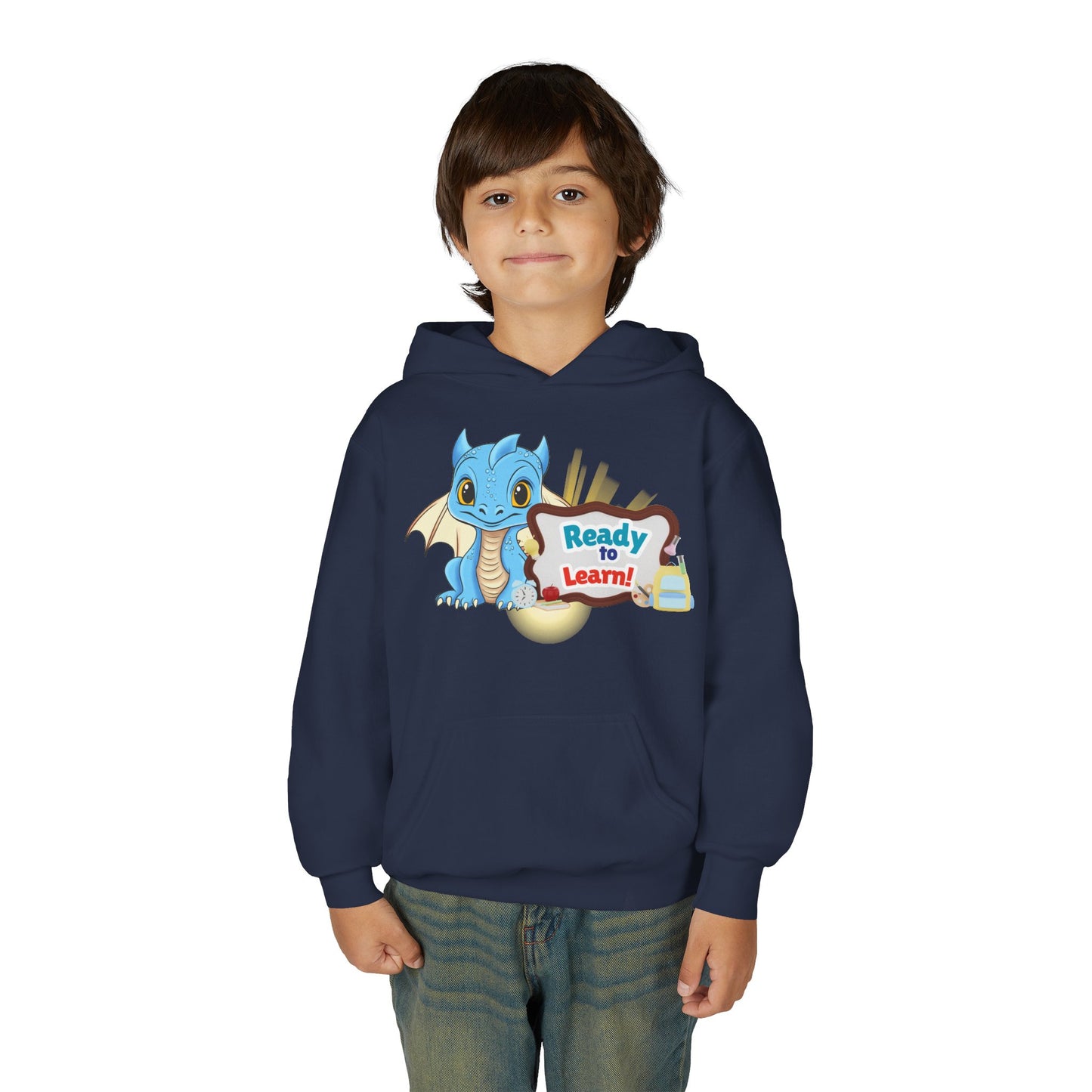 Youth Dragon 'Ready to Learn' Hoodie – Cute Back-to-School Sweatshirt