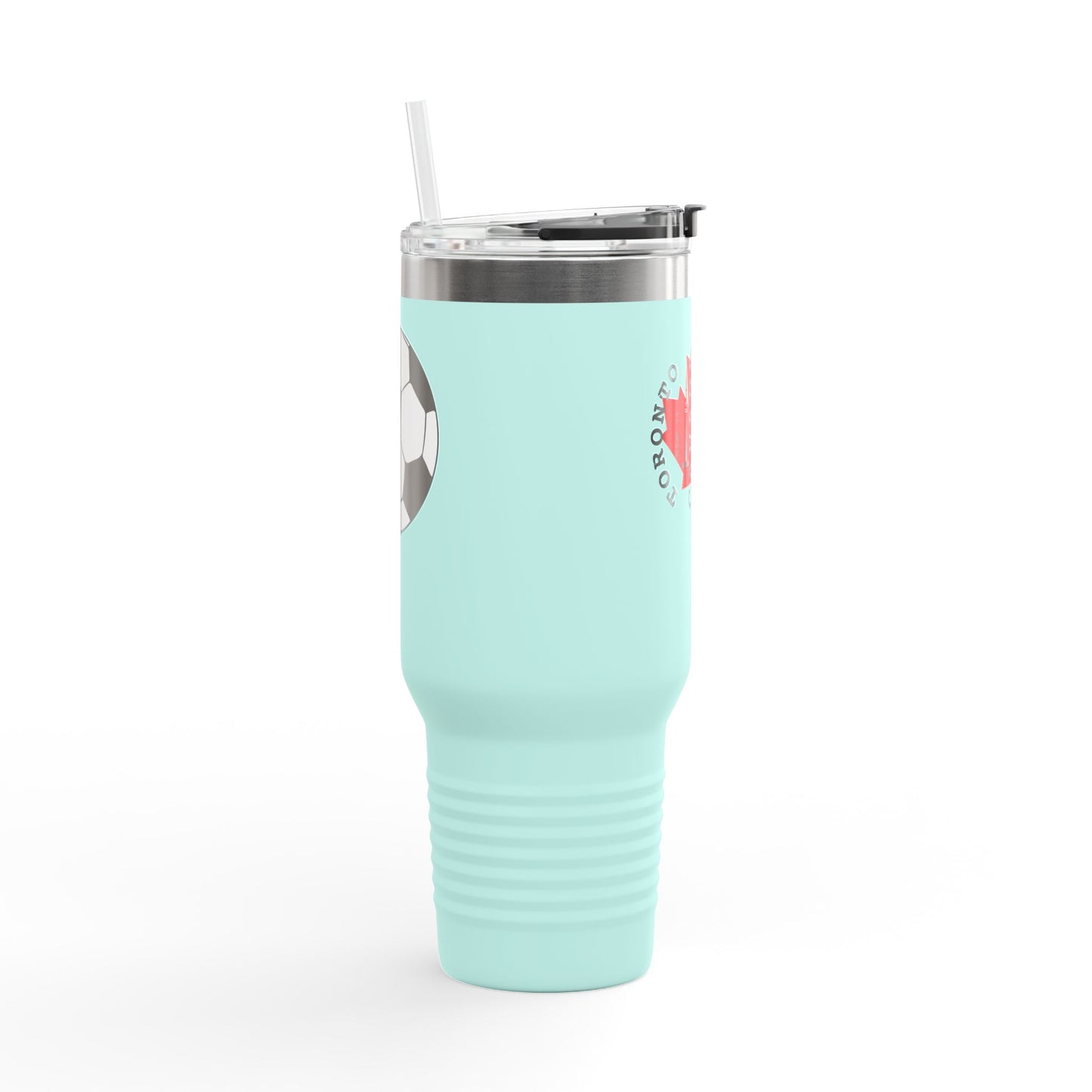 Toronto Soccer Maple Leaf 40oz Insulated Travel Mug with Handle & Straw