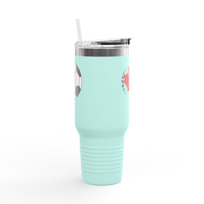 Toronto Soccer Maple Leaf 40oz Insulated Travel Mug with Handle & Straw