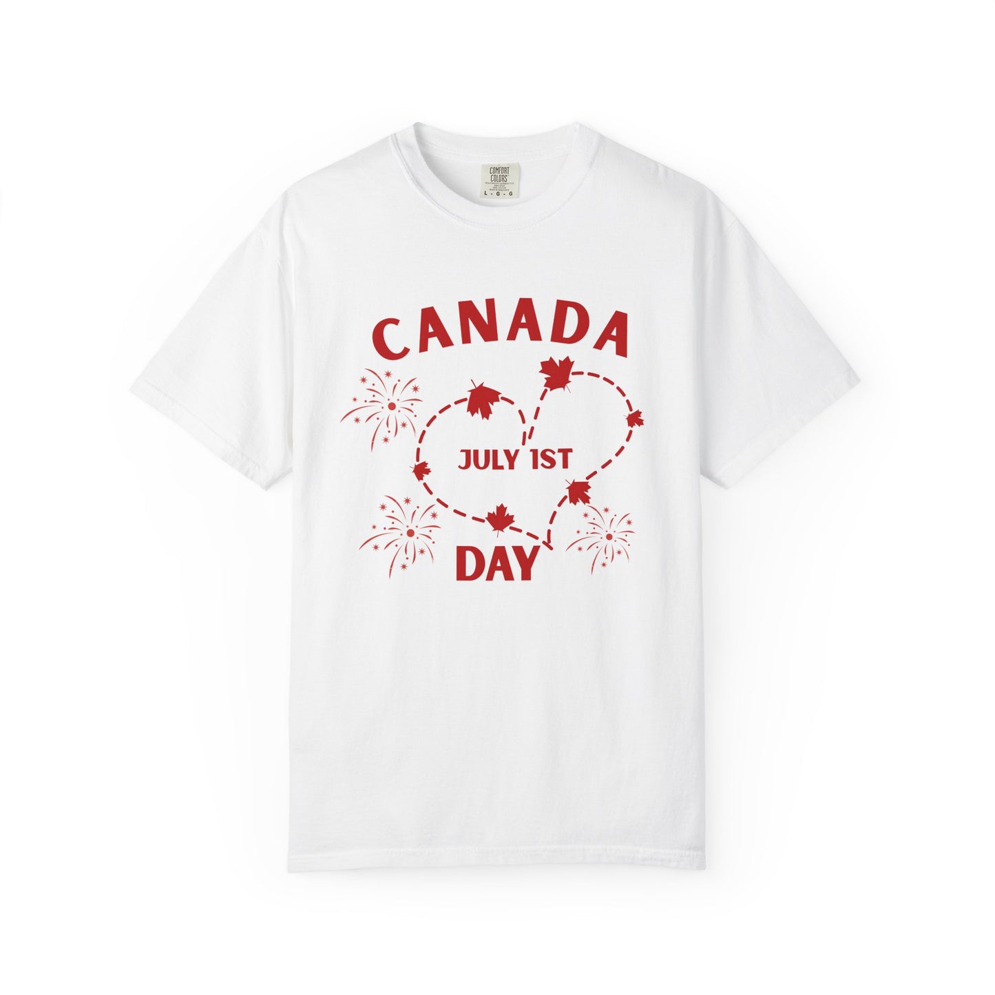 Canada Heart July 1st Day T-Shirt | Canada Day Fireworks Tee