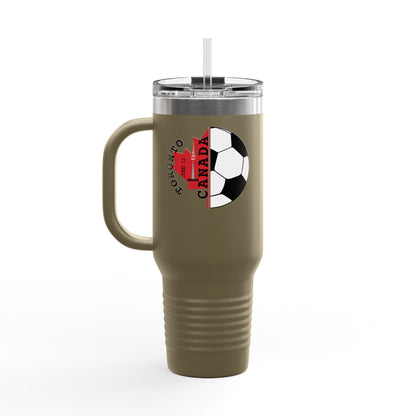 Toronto Soccer Maple Leaf 40oz Insulated Travel Mug with Handle & Straw