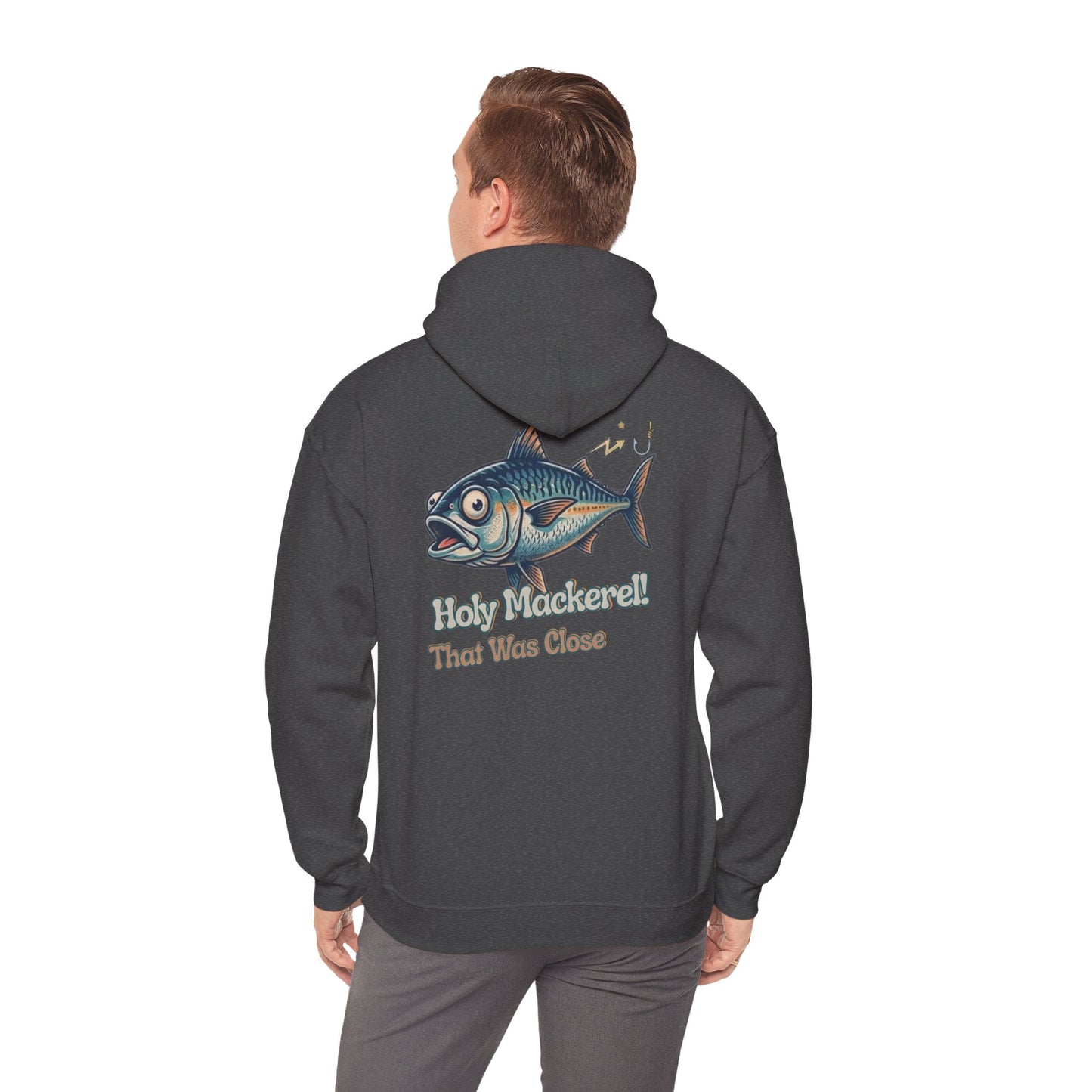 Holy Mackerel Fishing Hoodie — Retro Funny Angler Pullover Sweatshirt