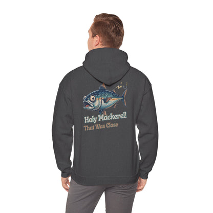 Holy Mackerel Fishing Hoodie — Retro Funny Angler Pullover Sweatshirt