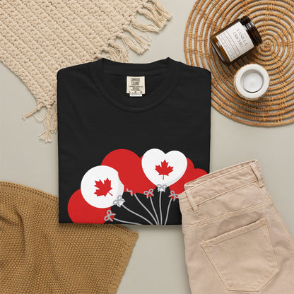Canada Day Maple Leaf Balloons T-Shirt — Canada Day Celebration Tee