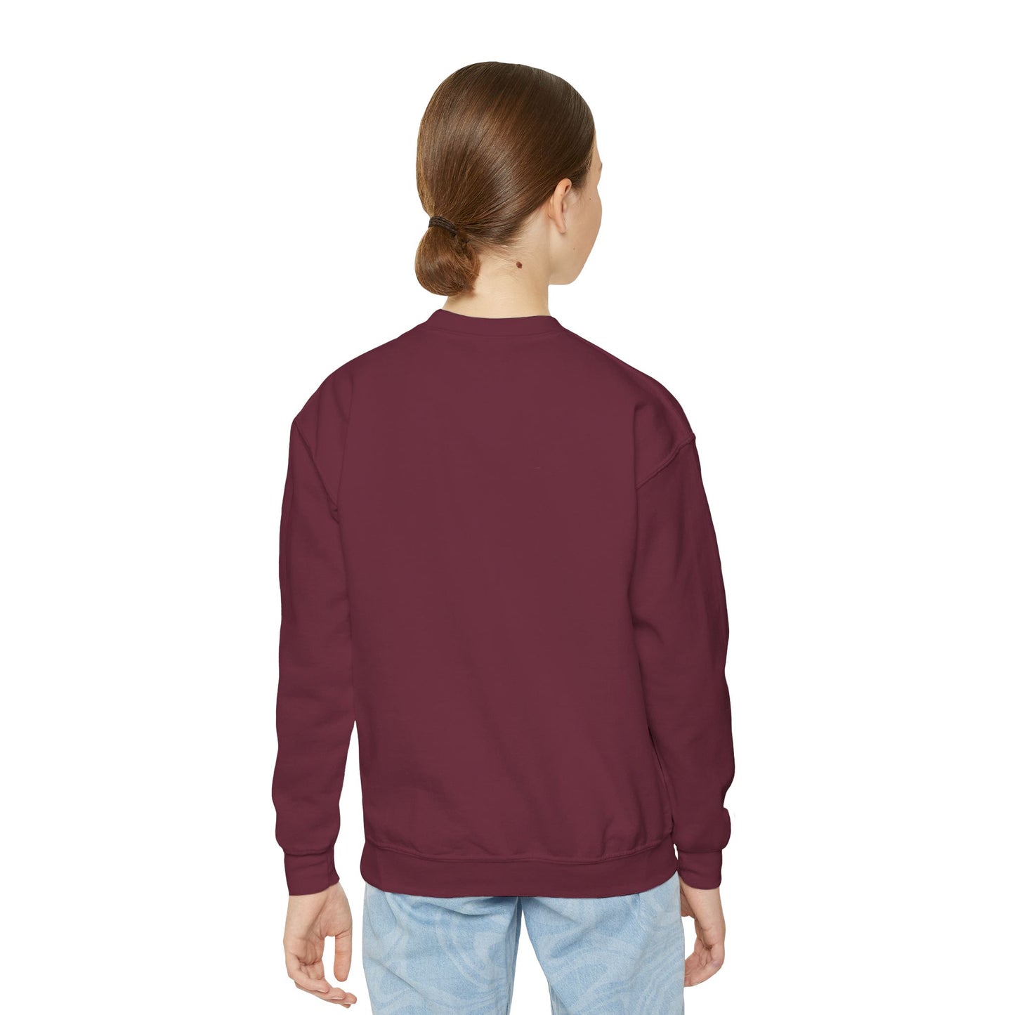 Youth Crewneck Sweatshirt – "Hello School!" Kids Back-to-School Graphic Sweatshirt