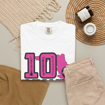 Miami # 10 Football Player T-Shirt — Athletic Garment-Dyed Soccer Tee