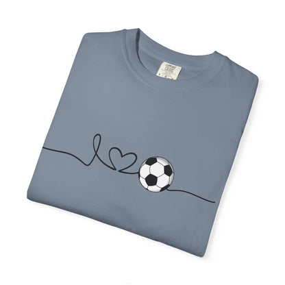 Soccer Heartbeat T-Shirt — Minimalist Line Art Graphic Tee for Soccer Lovers