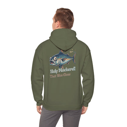Holy Mackerel Fishing Hoodie — Retro Funny Angler Pullover Sweatshirt