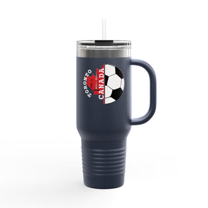 Toronto Soccer Maple Leaf 40oz Insulated Travel Mug with Handle & Straw