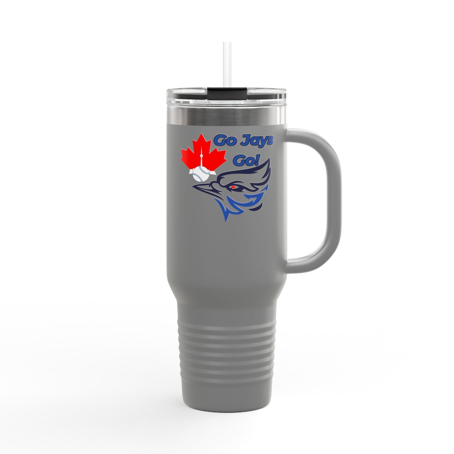 Go Jays Go! 40oz Insulated Travel Mug — Stainless Steel Baseball Fan Tumbler
