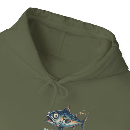 Holy Mackerel Fishing Hoodie — Retro Funny Angler Pullover Sweatshirt