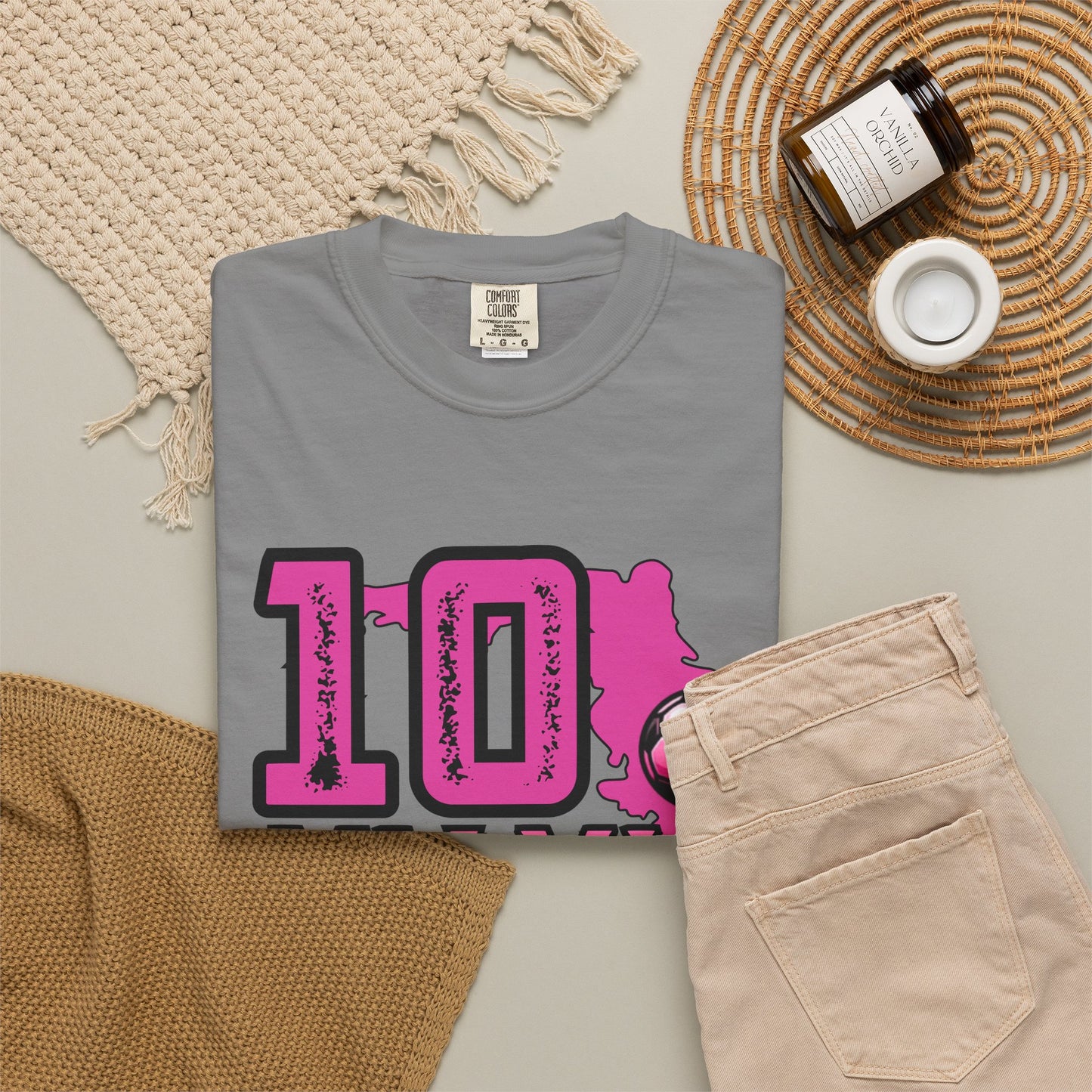 Miami # 10 Football Player T-Shirt — Athletic Garment-Dyed Soccer Tee